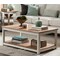Alaterre Furniture Savannah 45"w Coffee Table, Ivory with Natural Wood Top ASVA11IVW - alternate 3